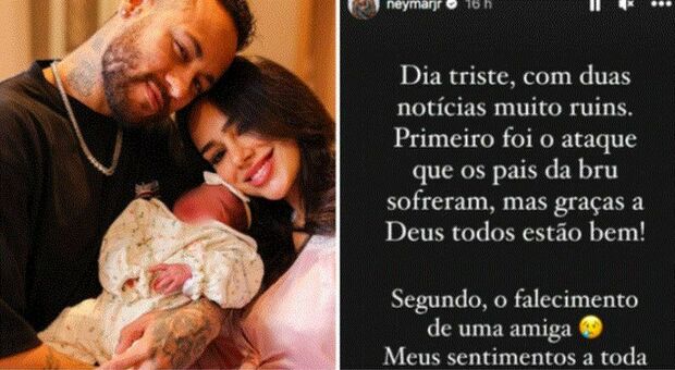 Neymar, banditi armati tentano di rapire la figlia Mavie di un mese. Legati e imbavagliati i genitori della fidanzata