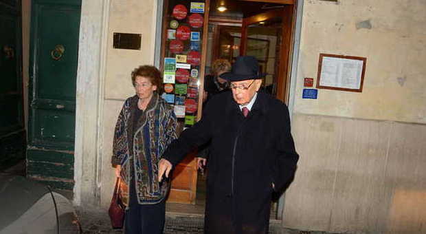 Napolitano, cena con la moglie Clio per festeggiare il "ritorno a casa"