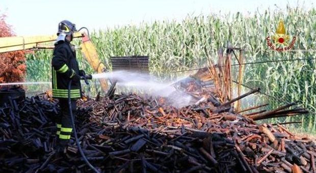 Incendio nella legnaia, le fiamme minacciano un'azienda agricola