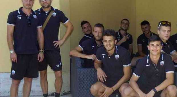 I giocatori dell'Ascoli durante il raduno di domenica all'Hotel Villa Picena