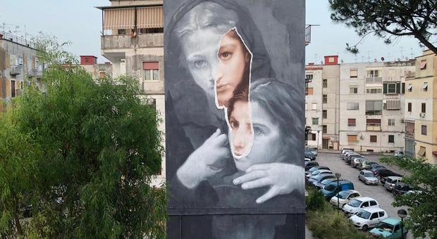 Napoli: street art al rione Luzzatti, sui muri «L'amica geniale»