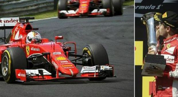 GP Ungheria, vince la Ferrari di Vettel, 2° Kvyat con la Red Bull, Raikkonen ritirato