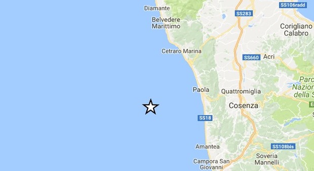 Scossa di terremoto nel Mar Tirreno: «Epicentro vicino al vulcano sommerso Marsili»