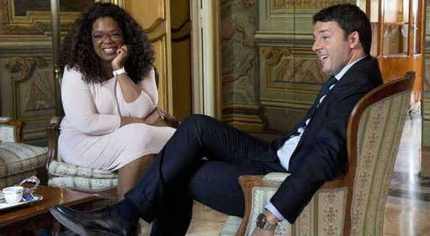 Oprah Winfrey con Renzi a Palazzo Chigi