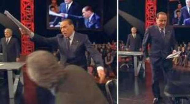 Berlusconi caccia Travaglio dalla sua sedia durante Servizio pubblico