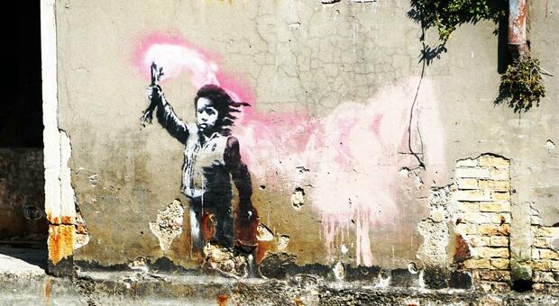 Il dipinto di Banksy a Venezia