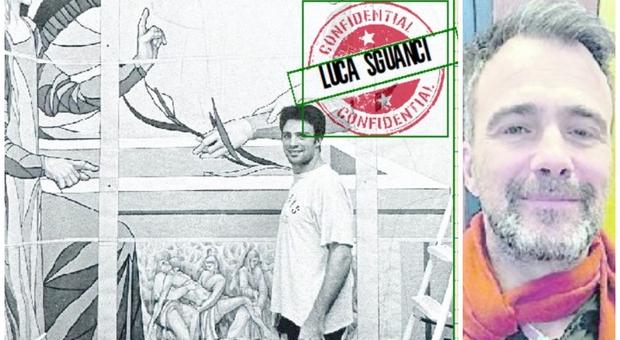 Luca Sguanci, l'educatore che ama le arti figurative: «Attraverso il disegno ho conosciuto il mondo». Nella foto, Luca Sguanci nel 2005 con il padre Loreno
