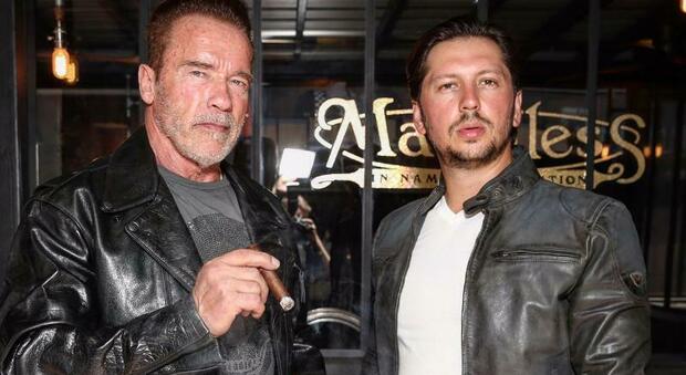 Michele Malenotti con Arnold Schwarzenegger