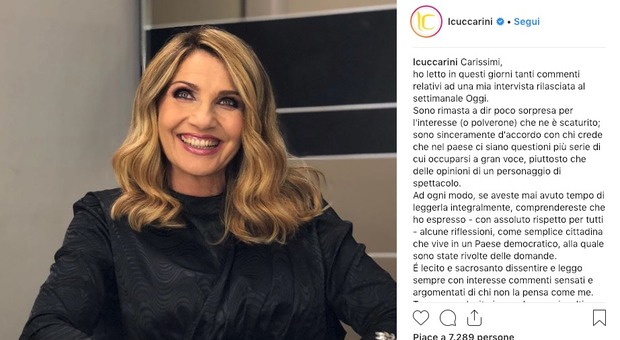 Lorella Cuccarini, niente politica: «Non ho deciso di candidarmi». Il lungo post su Instagram