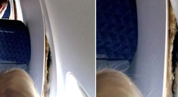 Si crepano le pareti interne dell'aereo: panico sul volo American Airlines