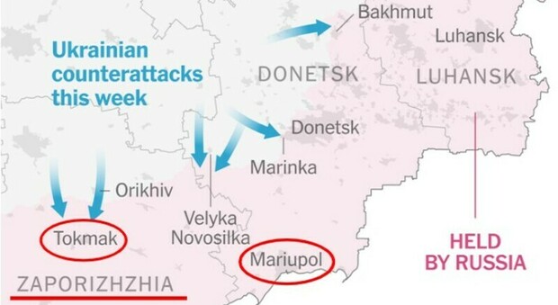 Controffensiva ucraina, l'esercito si muove verso sud: nel mirino Tokmak, Melitopol e Zaporizhzhia. Kuleba: «Avanzata lenta? Macchè»