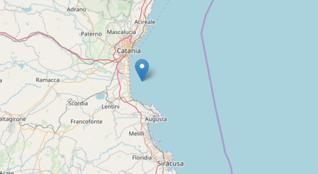 Terremoto a Catania, scossa di magnitudo 3.3 al largo della costa siciliana