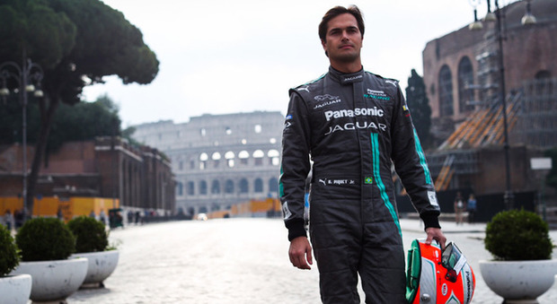 Nelson Piquet jr durante la presentazione del prossimo e-Prix di Roma