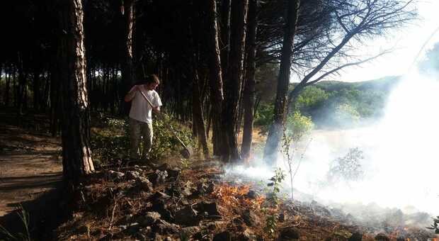 Incendio sul Vesuvio: si riaccendono i focolai, volontari in azione