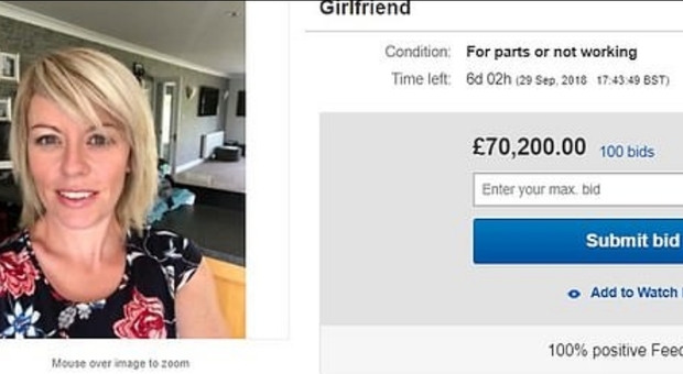 Mette "in vendita" la fidanzata su eBay per farle un dispetto e arriva la maxiofferta
