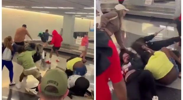 Rissa in aeroporto al nastro bagagli: scoppia il caos tra i passeggeri, il video è virale. Ecco cos'è successo