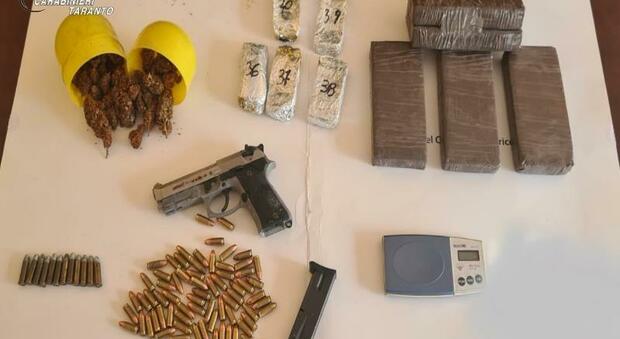 Sotto sequestro droga, pistola e munizioni