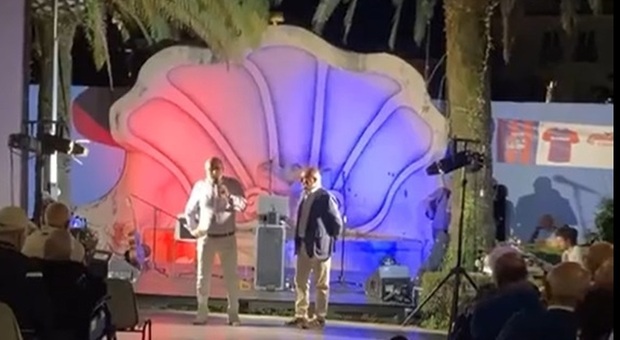 Il presidente della Samb Vittorio Massi con il presidente del Circolo dei sambenedettesi Gino Troli