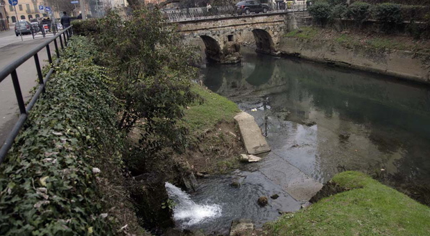 Uno scorcio del fiume Retrone, in centro a Vicenza