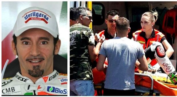 Max Biaggi, incidente in pista: trasportato in eliambulanza a Roma