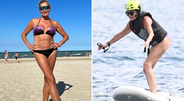 Simona Ventura, in bikini sul sup conquista i fan: «Super Simo, sei stupenda»