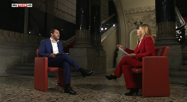 Salvini a Sky Tg24: «Non sosterremo mai un governo di larghe intese»