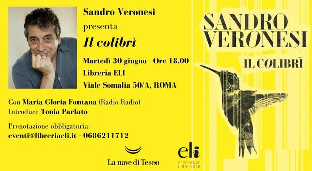 Roma, Sandro Veronesi presenta "Il Colibri" alla Libreria Eli martedì 30 giugno