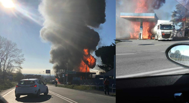 Esplosione sulla Salaria, «l'autocisterna sbalzata per una decina di metri: distrutti due auto e un furgone»