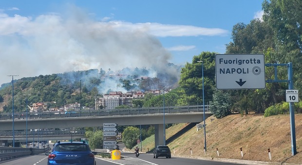 Fuorigrotta, brucia la collina di Monte Sant'Angelo