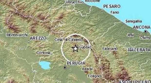 Terremoto a Gubbio: scossa magnitudo 3.3 alle 8:37