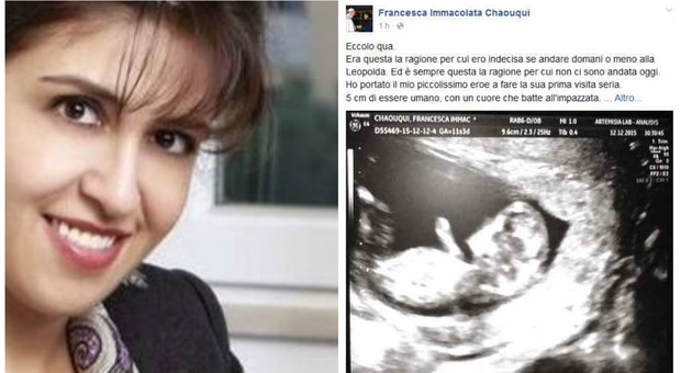 Francesca Chaouqui incinta posta la foto dell'ecografia su Facebook: «Lui conta più dell'orrore a cui mi stanno sottoponendo»