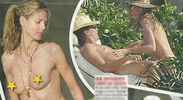 Heidi Klum in topless col compagno Vito Schnabel