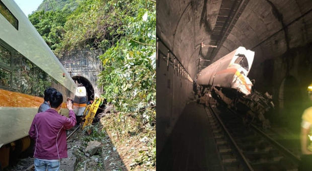 Treno con 320 passeggeri deraglia in galleria, almeno 36 morti a Taiwan. Altre 72 persone incagliate tra le lamiere