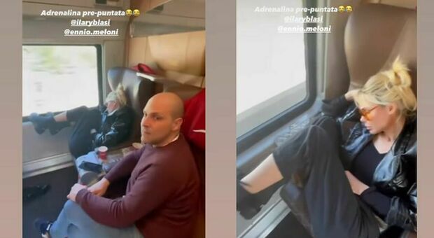 Isola, Ilary Blasi si addormenta in treno a poche ore dalla diretta: «Adrenalina pre-puntata»