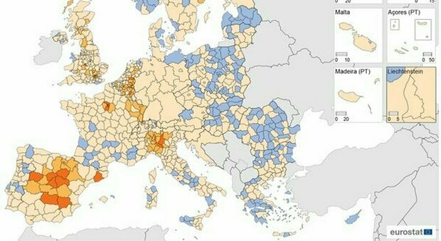 Eurostat, quasi 170mila morti in più in quattro mesi: Bergamo e Segovia le città più colpite