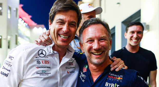 Toto Wolff, team principal Mercedes, con Christian Horner suo collega in Red Bull, due fra le persone più influenti in F1