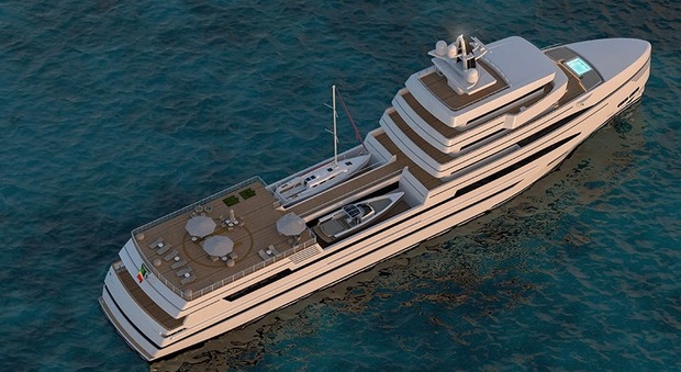 Il rendering dello yacht di 85 metri di Rosetti