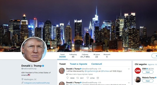 Trump, l'account di Twitter scompare: ecco cosa è successo