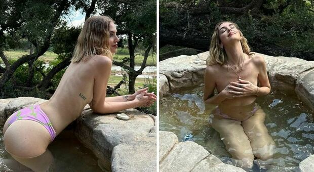 Chiara Ferragni posta la foto nuda su Instagram: bagno sexy in mezzo alla savana