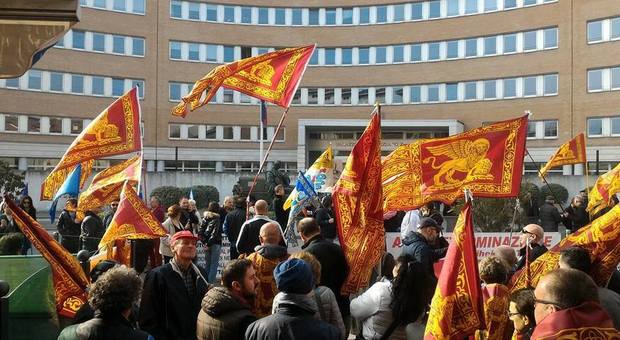 La protesta dei lighisti a Brescia