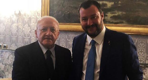 De Luca, ira contro Salvini: «Porta rispetto per la Campania»