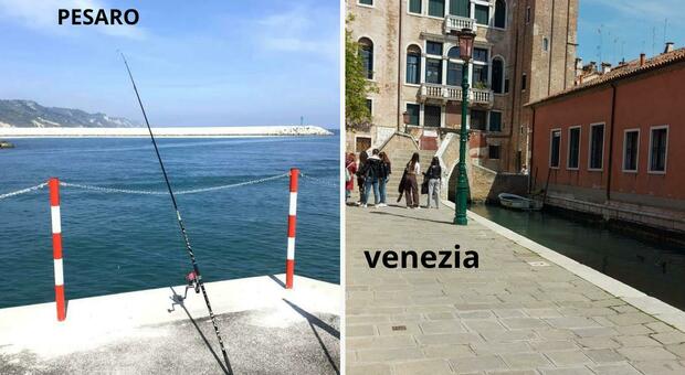 Pesaro-Venezia, scopri le differenze: sul molo rossiniano i paletti della discordia, nella città lagunare nemmeno ci pensano