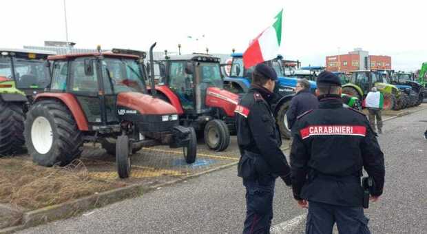 I trattori arrivati oggi, 28 febbraio a Treviso
