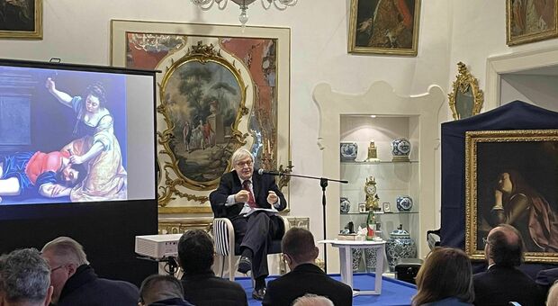 Vittorio Sgarbi al Museo Correale di Sorrento durante la lectio magistralis su Artemisia Gentileschi