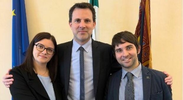 Erika Bertazzo, il sindaco Matteo Pajola e Andrea Quadarella