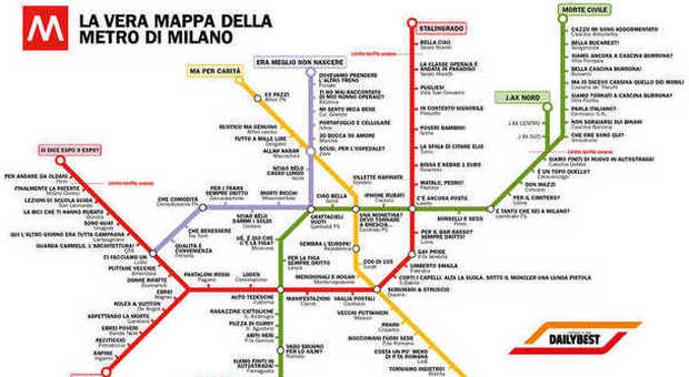 Cocaina, eroina, puzza di gas: ecco la nuova mappa della metro milanese che impazza sul web -Guarda