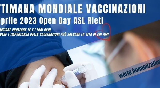 Settimana mondiale delle vaccinazioni 2023: il 26 aprile open day gratuito della Asl Rieti