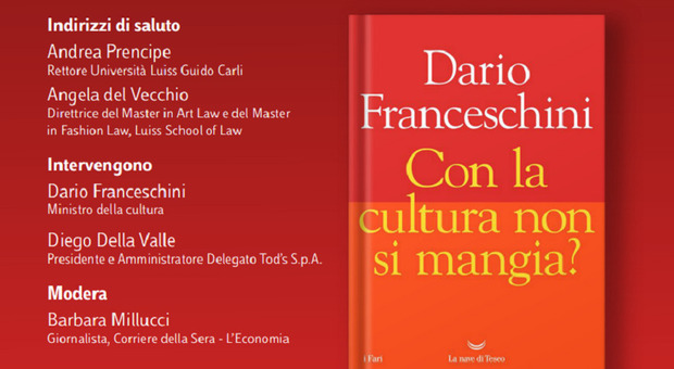 Luiss, venerdì alle 11.30 il ministro Franceschini presenta il suo libro "Con la cultura non si mangia?"