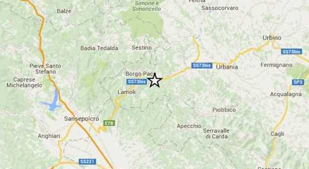 Terremoto tra Pesaro e Urbino di magnitudo 3.9: scossa avvertita anche in Umbria