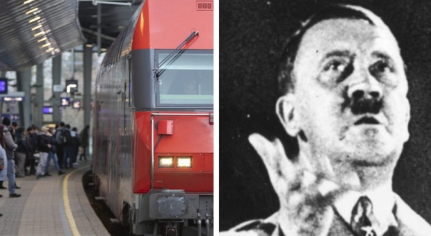 Hitler, la sua voce trasmessa attraverso gli altoparlanti di un treno in Austria